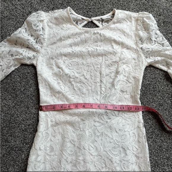 Lulu's White Lace Long Sleeved Open Back Dress - small - Picture 5 of 6